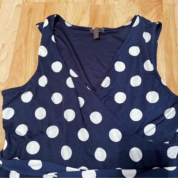 Mix by 41 Hawthorn Kassidy Blue and White Polka Dot Faux Wrap Dress Womens Large - Picture 3 of 4